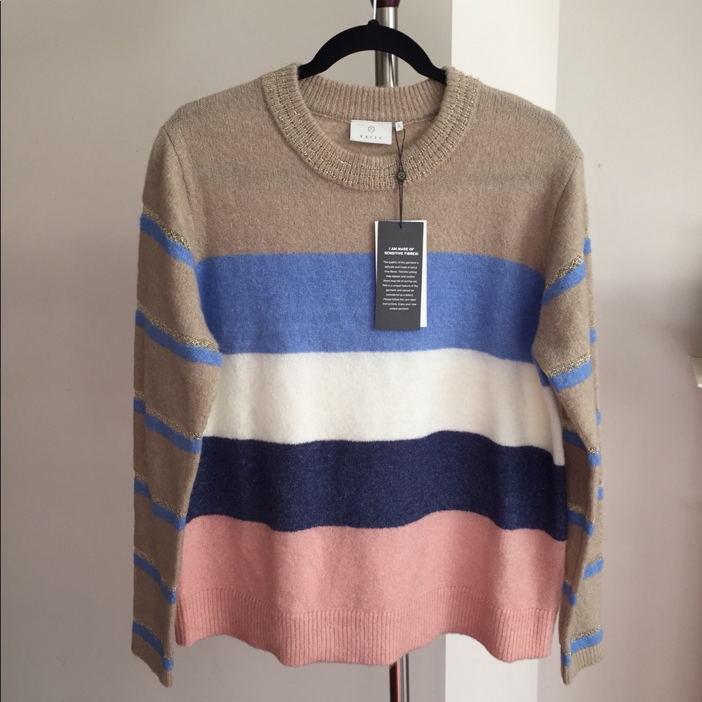 Kaffe Block Colour knitted Crew Neck Sweater